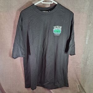 ASOS Collusion Faux Movie Flaming Cherry Skulls Black Graphic Tee VG- XL